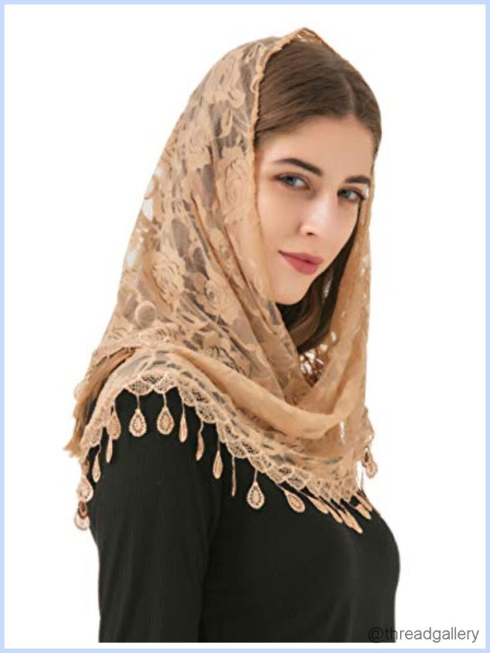 Lace Triangle Mantilla Veil Chapel Head Covering Bridal Veil Shawl